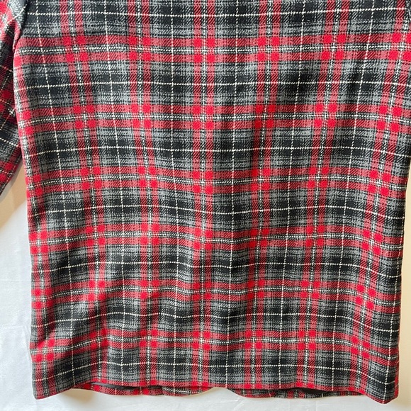 VTG Requirements Womens Blazer Red Plaid Wool Blend 1 Button Jacket Size 10 - Picture 12 of 16